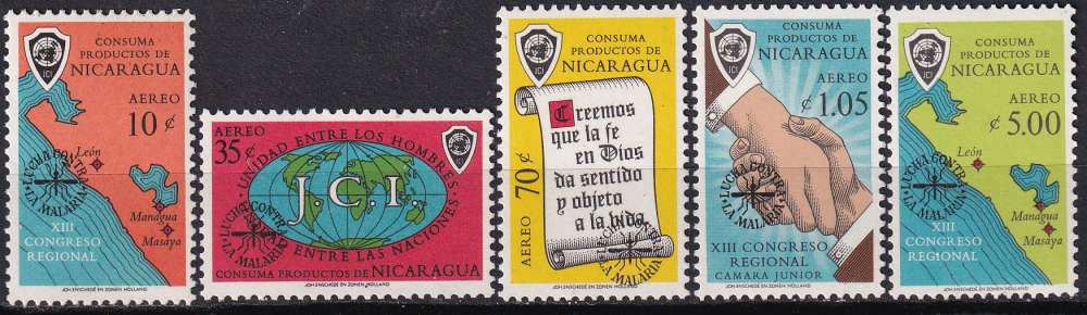 nicaragua ... P.A. n° 475 à 479  neufs** ... 1962