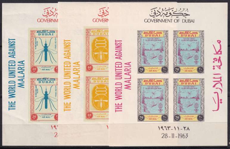 dubai ... blocs n°6/7/8  neufs** ... 1963