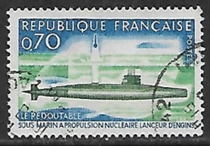 FRANCE 1969 YT 1615 oblitéré - Sous-marin Le Redoutable