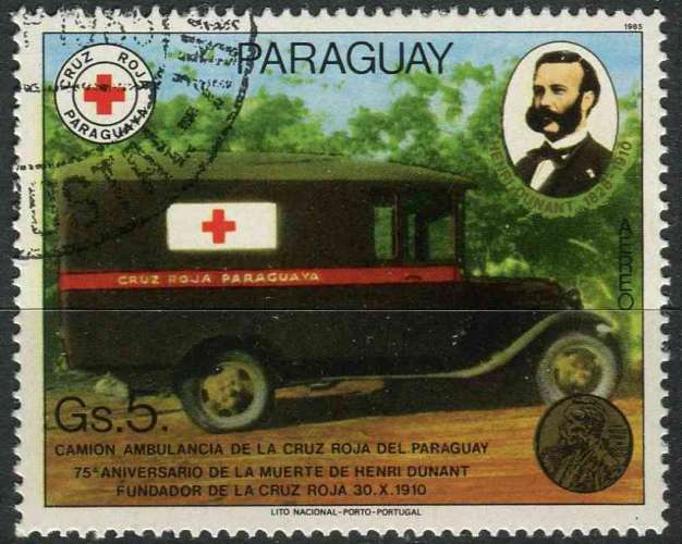 PARAGUAY 1985 OBLITERE Poste aérienne N° 987 Croix-Rouge