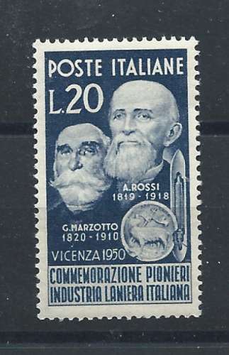 Italie N°566** (MNH) 1950 - Pionniers de l'industrie de la laine