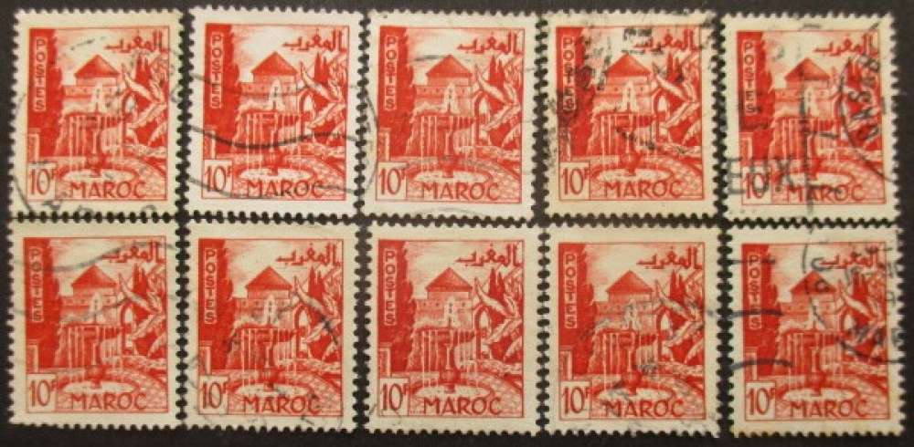 MAROC N°284 X 10 oblitéré