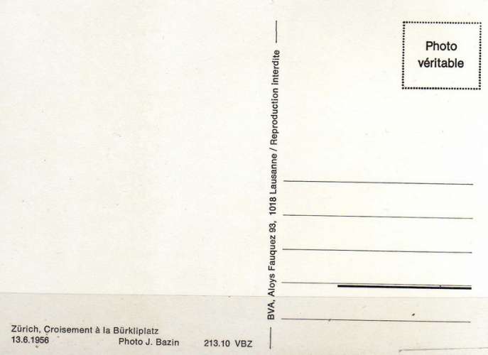 BVA 213-10 - Tramways place Bürkli - ZURICH - Suisse - VBZ