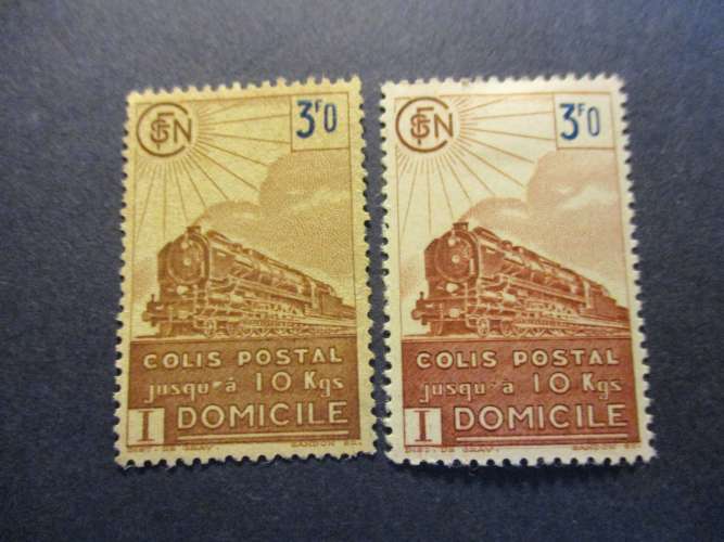 france y & t colis postaux 208 & 208a * 1943