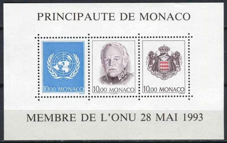 MONACO 1993 NEUF** MNH BF N° 62 ONU