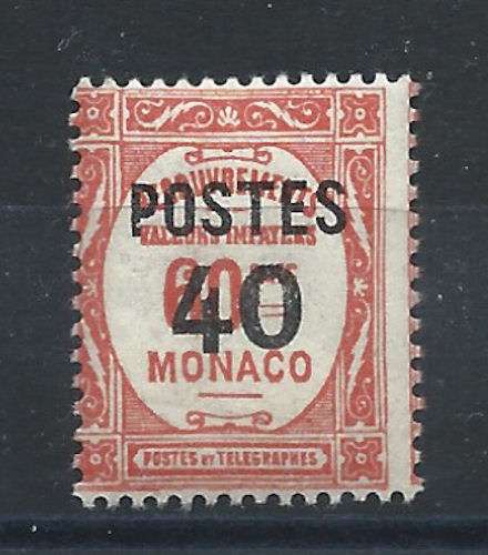 Monaco N°146a* (MH) 1937 - Timbre Taxe surchargés 