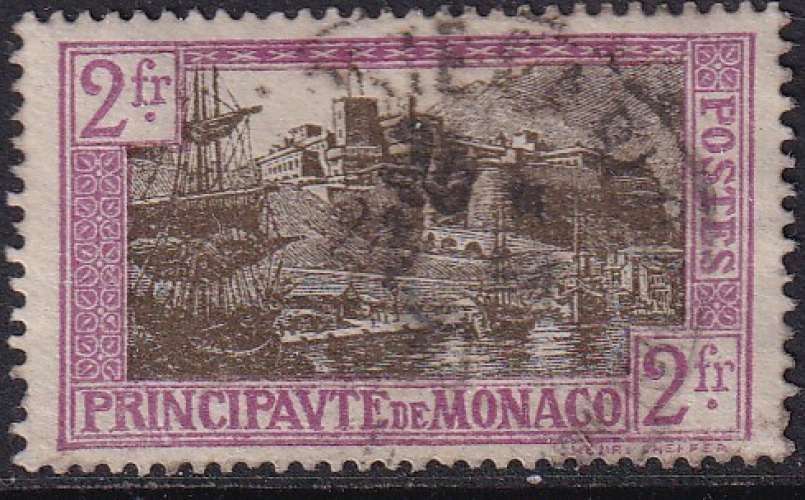 monaco ... n° 100  obliteré ... 1924 (dent courte)