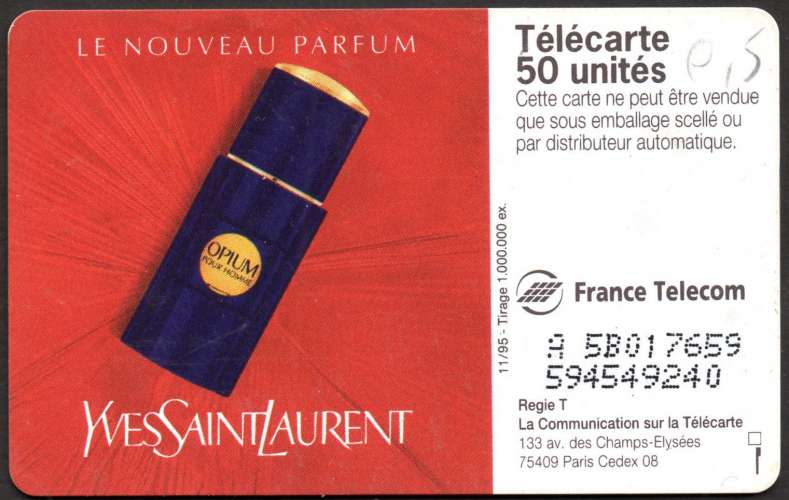 4/240 - Télécarte 50 - 11/95 - Parfum Opium