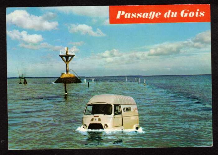 France Cpm  Ile de Noirmoutier  voiture restée dans le Gois