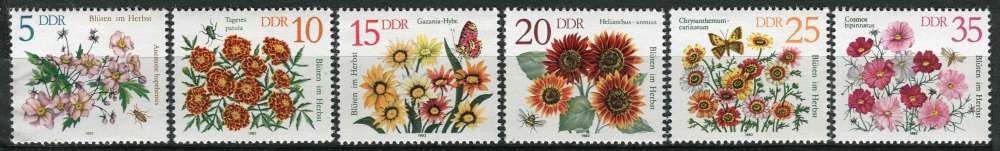 ALLEMAGNE RDA 1982 NEUF** MNH N° 2386 à 2391 fleurs