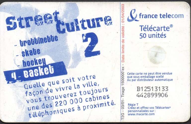 119/906 - Télécarte 50 - 03/01 - Basket