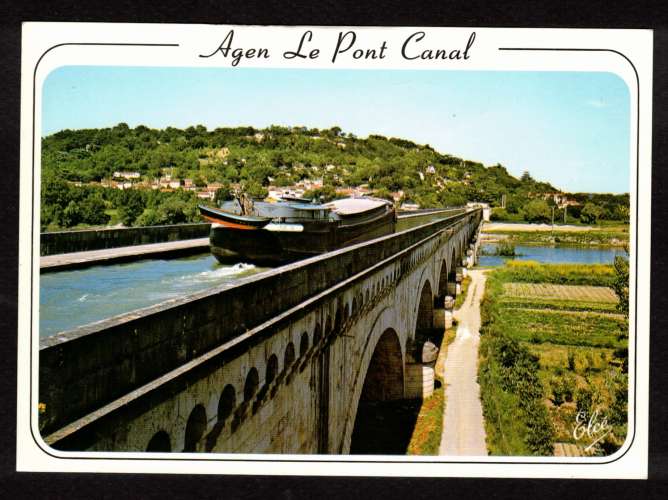 Cpm Agen le Pont canal au-dessus de la Garonne