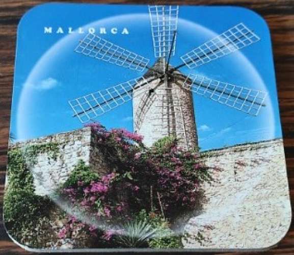 Espagne Sous Bock Beermat Majorque Moulin à Vent