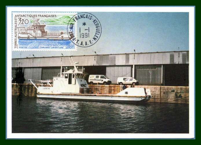 TAAF Carte Maximum N° 158 Bateau Automobiles 1991