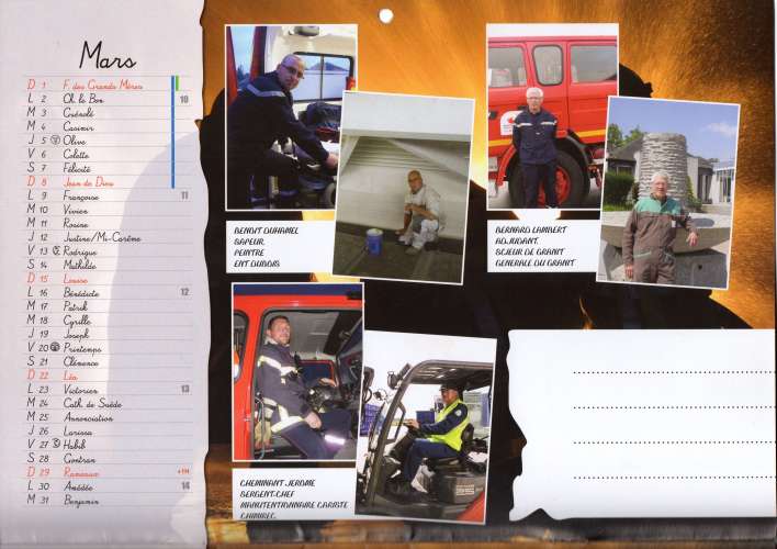 Calendrier des pompiers 2015 - Louvigné du Désert - voir scans