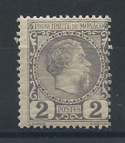 Monaco N°2* (MH) 1885 - Prince Charles III 