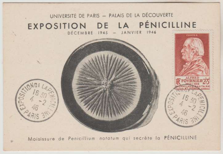 carte Maximum Exposition de la Pénicilline Alfred Fournier YT 748