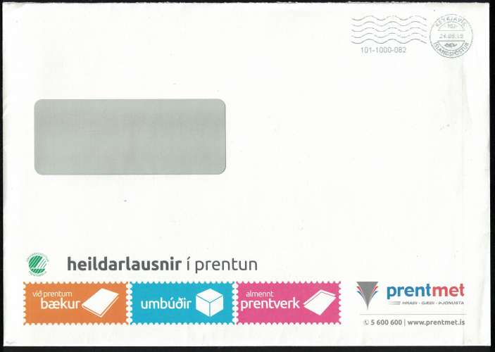 Islande EMA Empreinte Postmark Enveloppe Imprimeur Prentmet