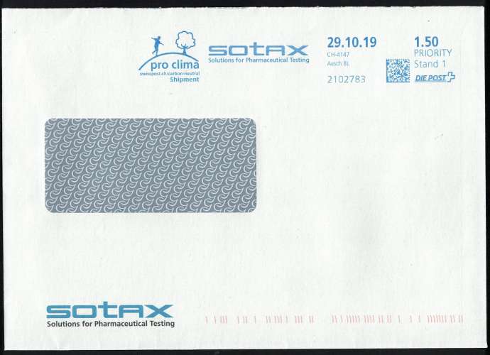 Suisse EMA Empreinte Postmark Sotax Solutions for Pharmaceutical Testing