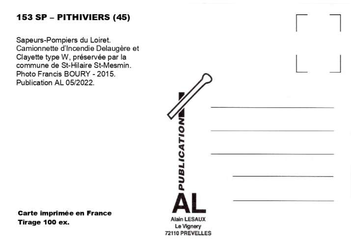 AL SP 153 - CI - Delaugère et Clayette W - PITHIVIERS - Loiret