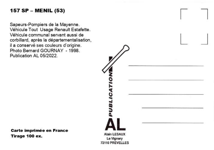 AL SP 157 - VTU - Renault Estafette - MENIL - Mayenne