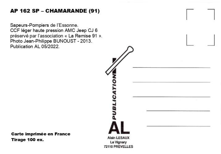 AL SP 162 - CCFl - AMC Jeep CJ 6 - CHAMARANDE - Essonne