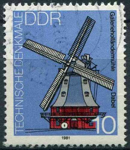 ALLEMAGNE RDA 1981 OBLITERE N° 2312 Moulins