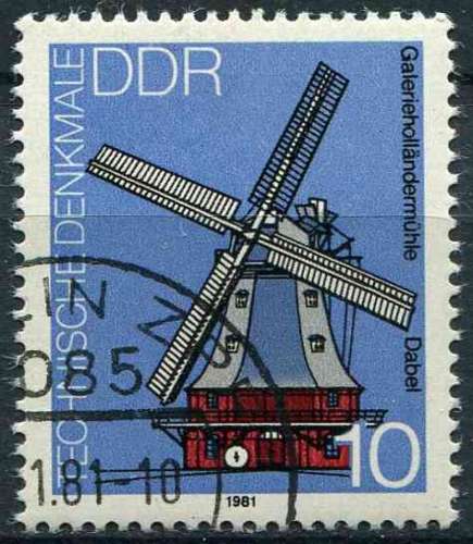 ALLEMAGNE RDA 1981 OBLITERE N° 2312 Moulins