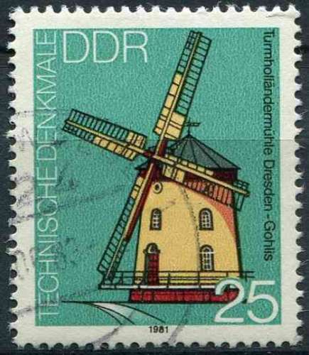 ALLEMAGNE RDA 1981 OBLITERE N° 2314 Moulins