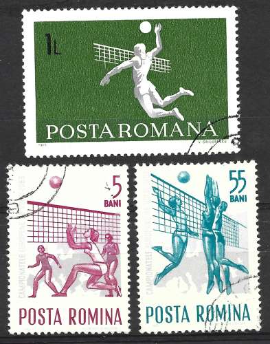 ROUMANIE 1969 - VOLLEY-BALL : 3 TIMBRES