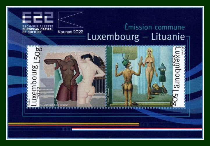 Luxembourg Bloc Emission commune LITUANIE 2022 ** MNH