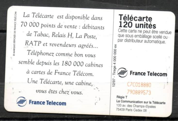 France F814 Guitare France Télécom 120U-SC7 1997 