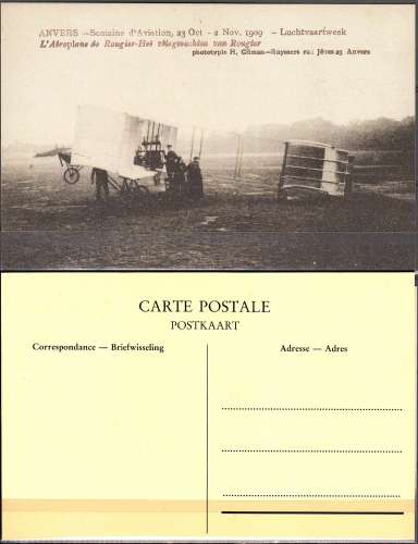 CPM Belgique Anvers 1909 l'Aéroplane de Rougier Neuf **