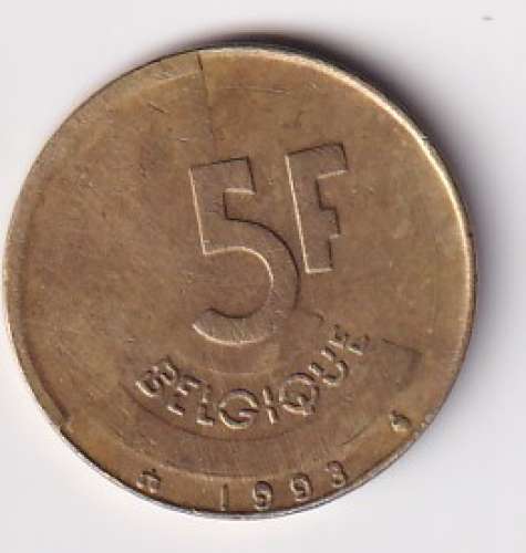 Belgique 1993 Pièce 5 francs Baudouin 