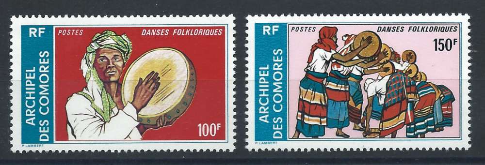 Comores N°104A/04B** (MNH) 1975 - Danses folkloriques