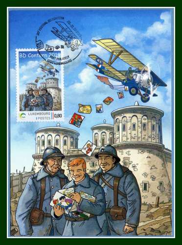 Luxembourg Carte Maximum BD 2019 Bande dessinée avion militaires