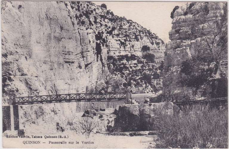 CPA - QUINSON - Passerelle sur le Verdon.