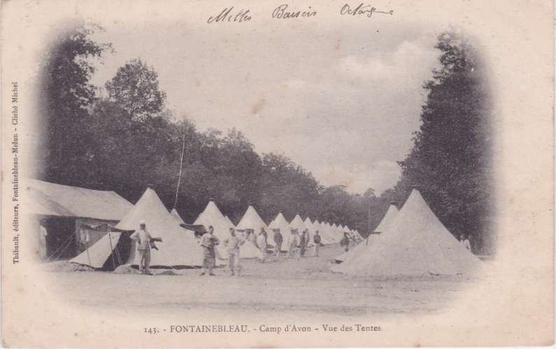 CPA - FONTAINEBLEAU - Camp d'Avon, Vue des Tentes.