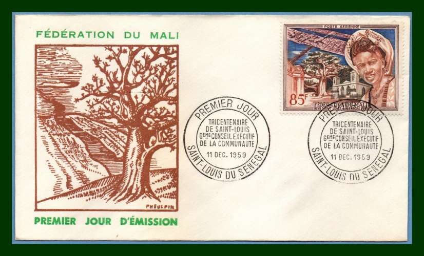 Mali Tricentenaire de Saint Louis 1959 N° PA 1 arbre