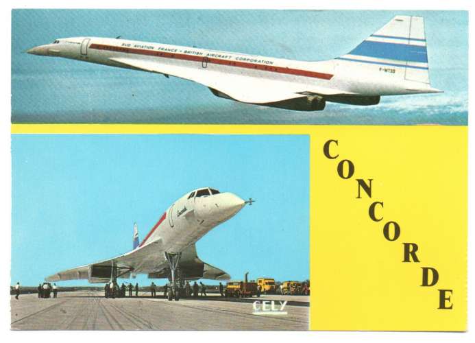 cpm  Avion Concorde deux vues 