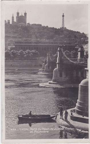 CPSM - LYON - Pont du Palais de Justice et Fourvière.