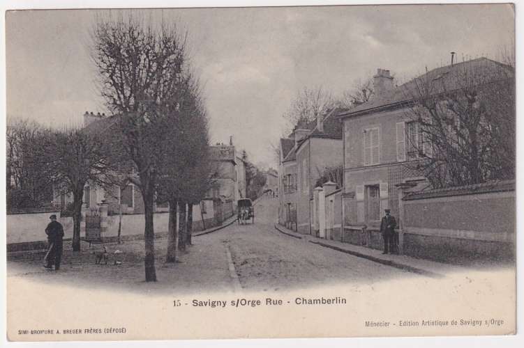 CPA Savigny sur orge Rue Chamberlin - circulée vers Alger