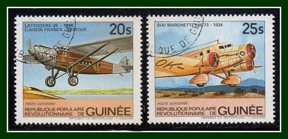 Guinée  N° PA 162 163 Obl. Avions