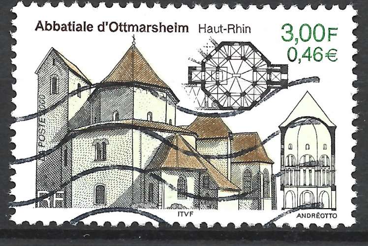 FRANCE 2000 - Y & T : 3336 - Abbatiale d'Ottmarsheim