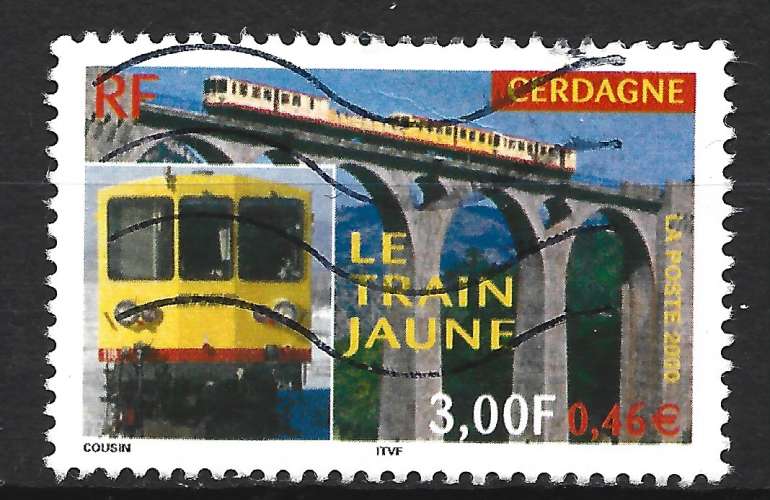 FRANCE 2000 - Y & T : 3338 - Train jaune Cerdagne