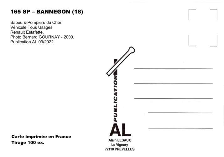 AL SP 165 - Véhicule Tous Usages - Estafette Renault - BANNEGON - Cher