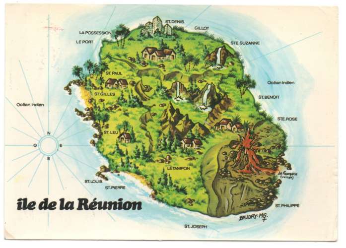  cpm Carte géographique de la Réunion