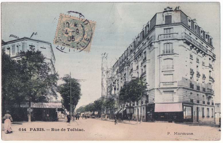 CPA 75 Paris - Rue de Tolbiac - circulée en 1906