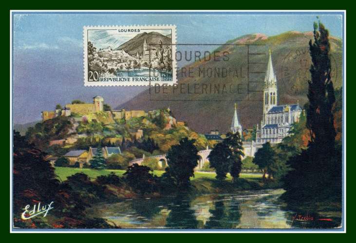 Carte Maximum N° 1150 Lourdes Obl FL 1958 (cote 9 €)