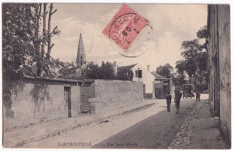 CPA 78 Sartrouville - La rue Saint Martin - circulée en 1906